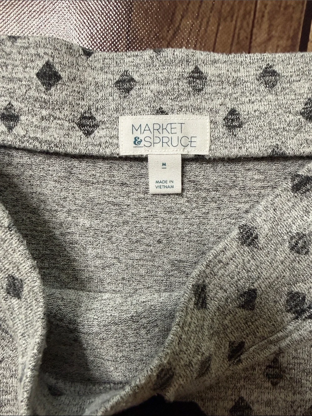 MARKET & SPRUCE Casual Gray/black Knit Drawstring Skirt